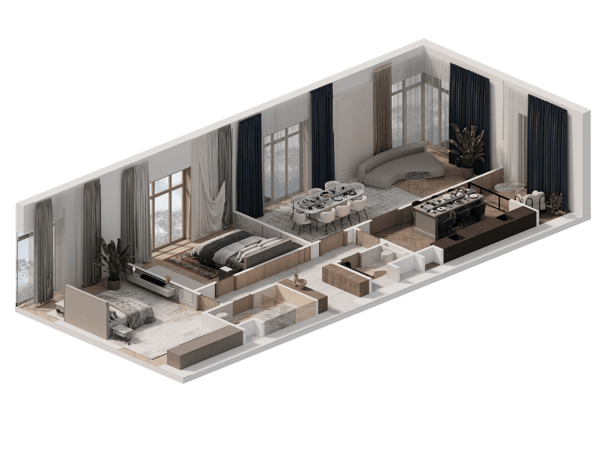 Планировка 3 комнатная №1