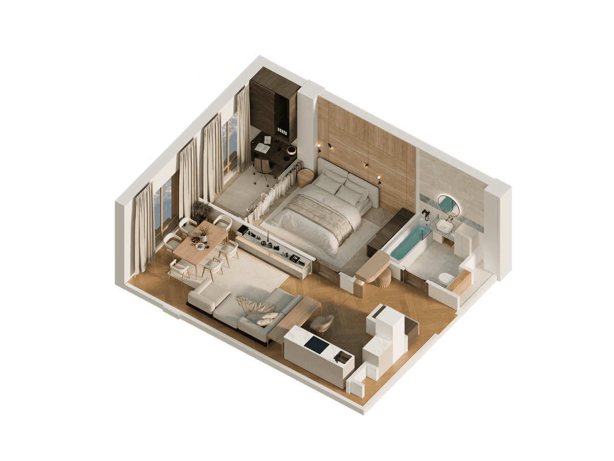 Планировка 1 комнатная №2