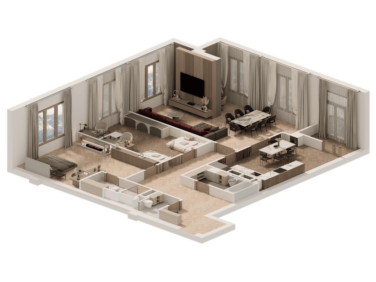 Планировка 3 комнатная №23