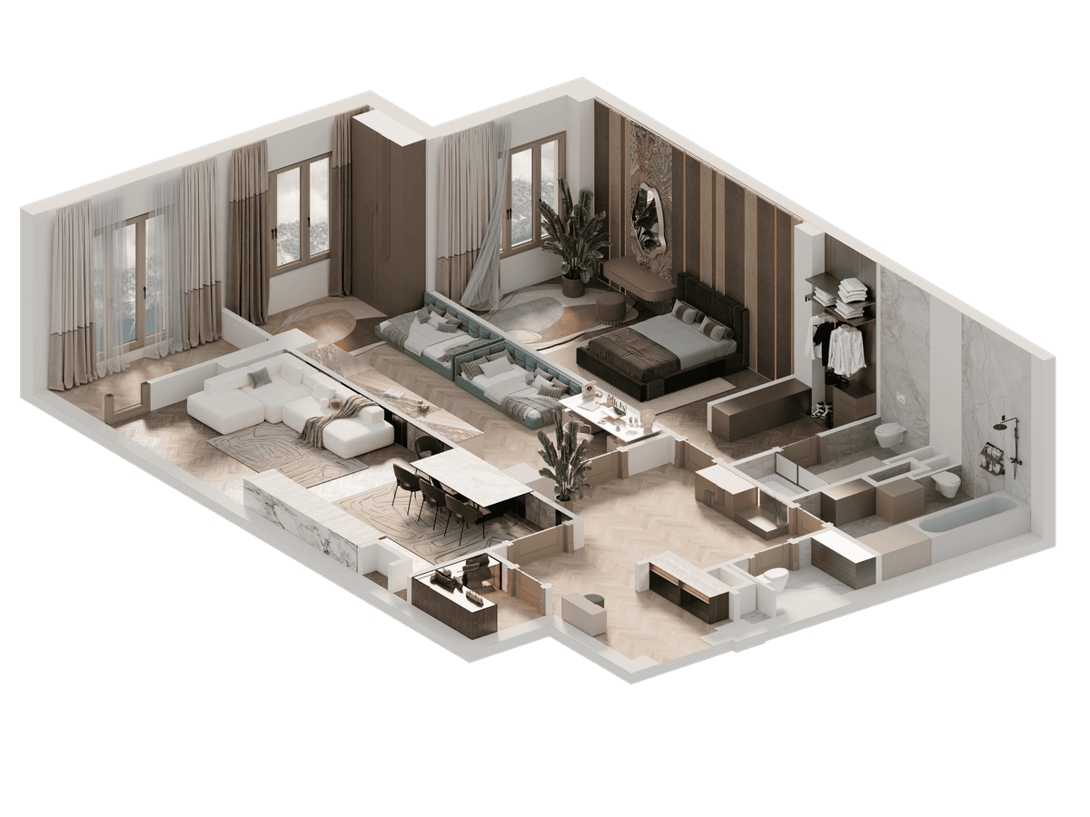 Планировка 3 комнатная №24