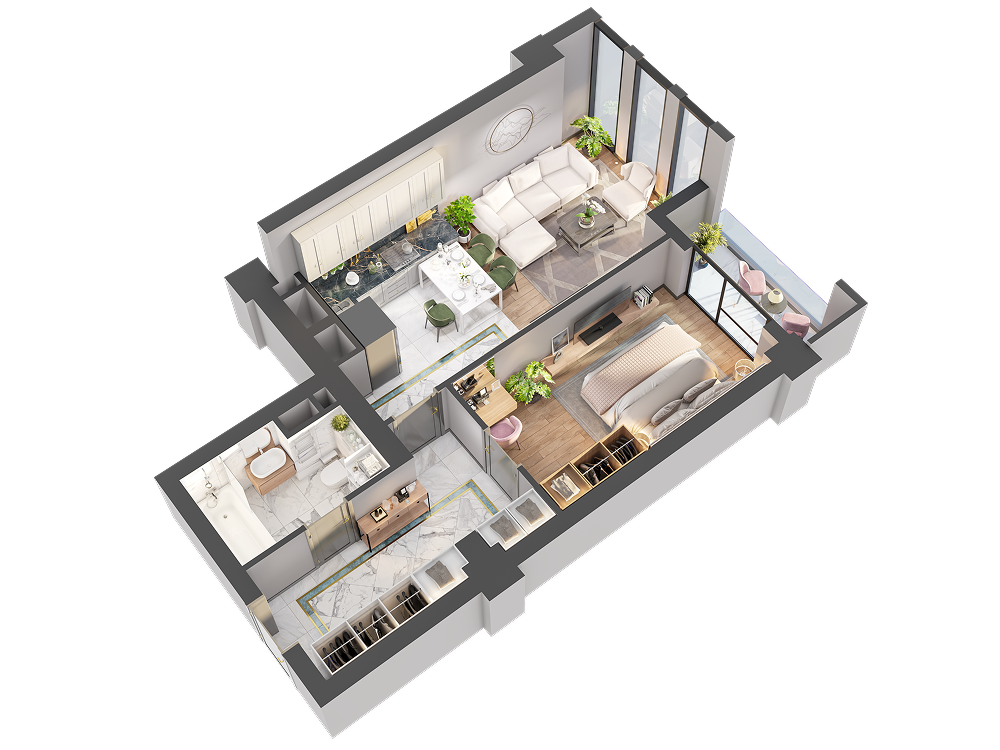 Планировка 1 комнатная №2